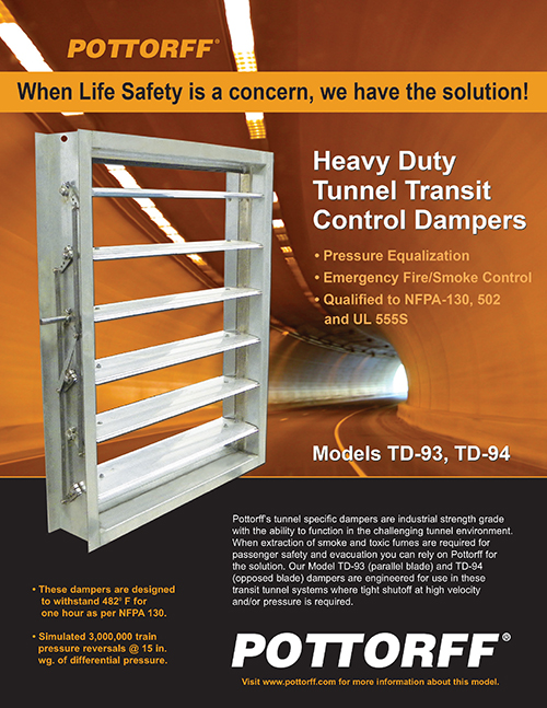 Industrial strength grade dampers designed for challenging tunnel environment